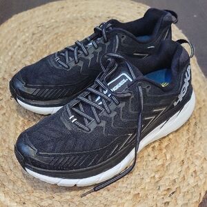 Hoka Black and White Athletic Shoes